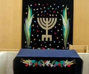 Seven Species and Ancient Menorah Parochet for Caesarea, Israel